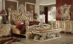 5 PC California King Silver Bedroom Set HD-7266 By Homey Design Homey Design HD-7266 Collection Mobilia Cleopatra 9 5 PC California King Silver Bedroom Set HD-7266 By Homey Design 9