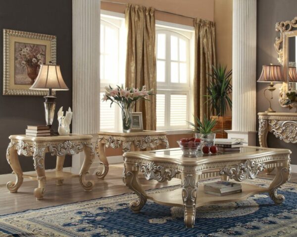 Pickle Frost & Silver 3PCs Coffee Table Set HD-7266 By Homey Design 4