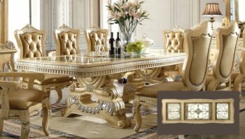 Pickle Frost & Antique Silver Dining Table HD-7266 By Homey Design