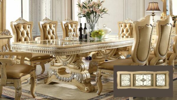 Pickle Frost & Antique Silver Dining Table HD-7266 By Homey Design 4