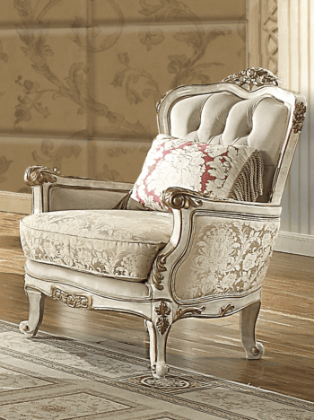 Luxury Cream Chenille Chair HD-7310 By Homey Design