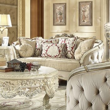 Luxury Cream Chenille Loveseat HD-7310 By Homey Design