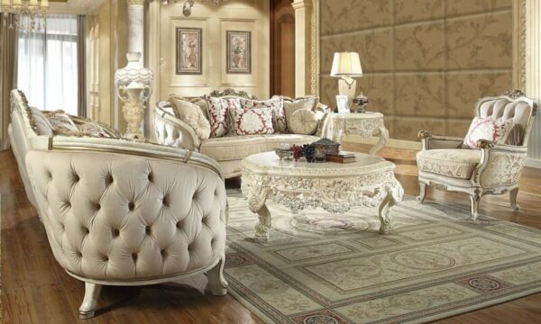 Luxury Cream Chenille 3PCs Sofa Set HD-7310 By Homey Design 4