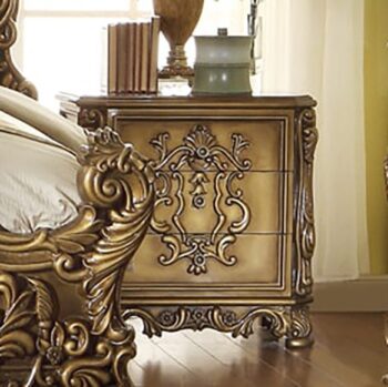 Met Ant Gold & Perfect Brown Nightstand HD-8008 By Homey Design