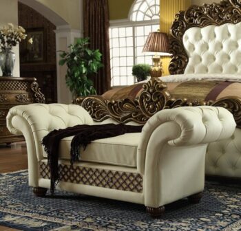 Met Ant Gold & Perfect Brown Bench HD-8011 By Homey Design