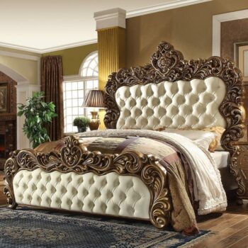 Met Ant Gold & Perfect Brown California King Bed HD-8011 By Homey Design