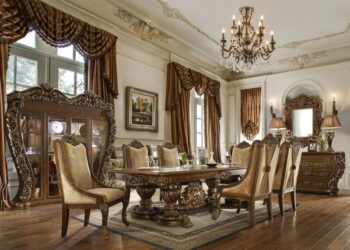 Luxury 7 PCs Dining Table Set HD-8024 By Homey Design 101