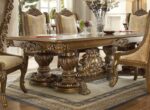 Met Ant Gold & Perfect Brown 7 PC Dining Table Set HD-8011 By Homey Design 11