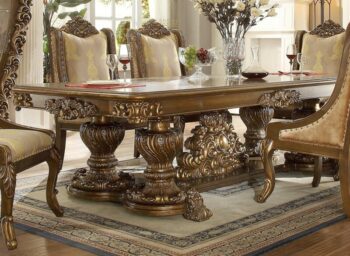 Met Ant Gold & Perfect Brown Dining Table HD-8011 By Homey Design