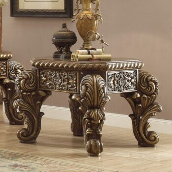 Met Ant Gold & Perfect Brown End Table HD-8011 By Homey Design