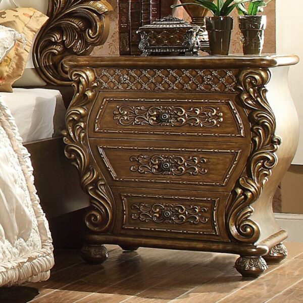 Met Ant Gold & Perfect Brown Nightstand HD-8011 By Homey Design 4