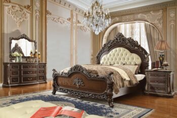 Brown Cherry 5PCs Eastern King Bedroom Set HD-8013 By Homey Design