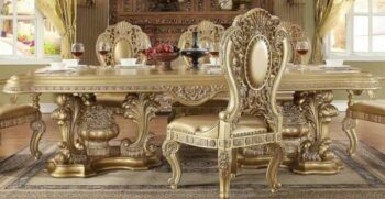 Metallic Bright Gold Dining Table HD-8016 By Homey Design
