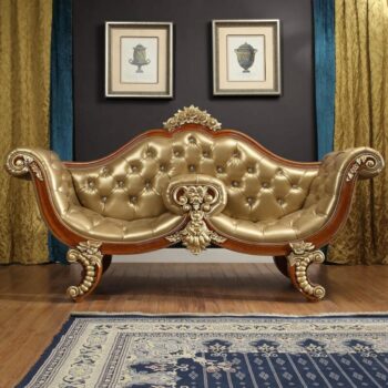 Luxury Crystal Tufted Leather Bench Homey Design HD-8024