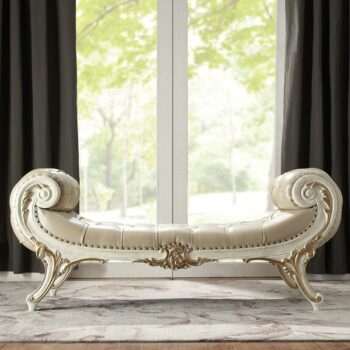 Plantation Cove White Bench HD-8030 By Homey Design