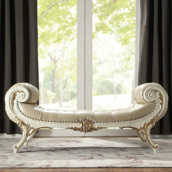 Plantation Cove White Bench HD-8030 By Homey Design 4