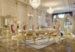 Metallic Bright Gold 7PC Dining Table Set HD-8086 By Homey Design Homey Design HD-8086 Collection Mobilia Cleopatra 11 Metallic Bright Gold 7PC Dining Table Set HD-8086 By Homey Design 11