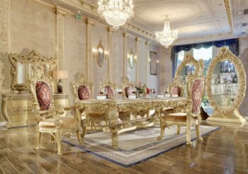 Luxury 7 PCs Dining Table Set HD-8024 By Homey Design 112