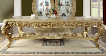 Metallic Bright Gold Dining Table HD-8086 By Homey Design