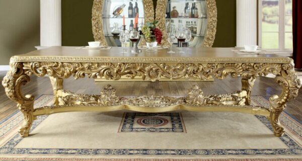 Metallic Bright Gold Dining Table HD-8086 By Homey Design 4