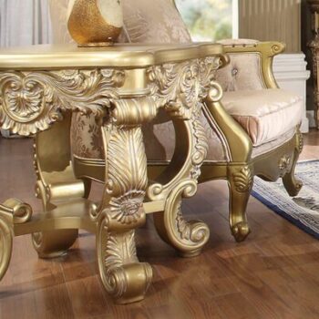 Metallic Bright Gold End Table HD-8086 By Homey Design