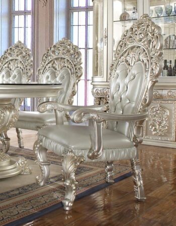 Metallic Silver Arm Chair HD-8088 By Homey Design