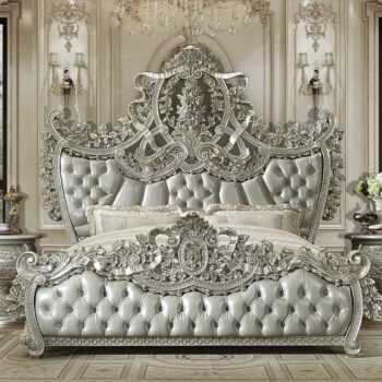 Metallic Silver Eastern King Bed HD-8088 By Homey Design