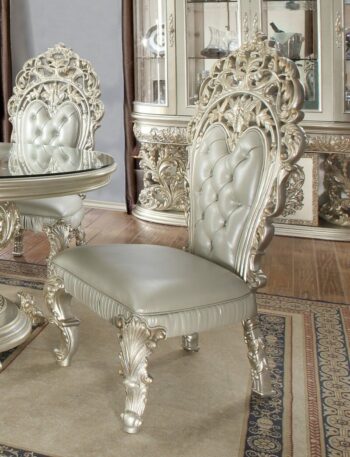 Metallic Silver Side Chair HD-8088 By Homey Design