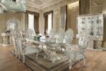 Metallic Silver 7PC Dining Table Set HD-8088 By Homey Design Homey Design HD-8088 Collection Mobilia Cleopatra 11 Metallic Silver 7PC Dining Table Set HD-8088 By Homey Design 11
