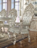 Metallic Silver 7PC Dining Table Set HD-8088 By Homey Design Homey Design HD-8088 Collection Mobilia Cleopatra 12 Metallic Silver 7PC Dining Table Set HD-8088 By Homey Design 12