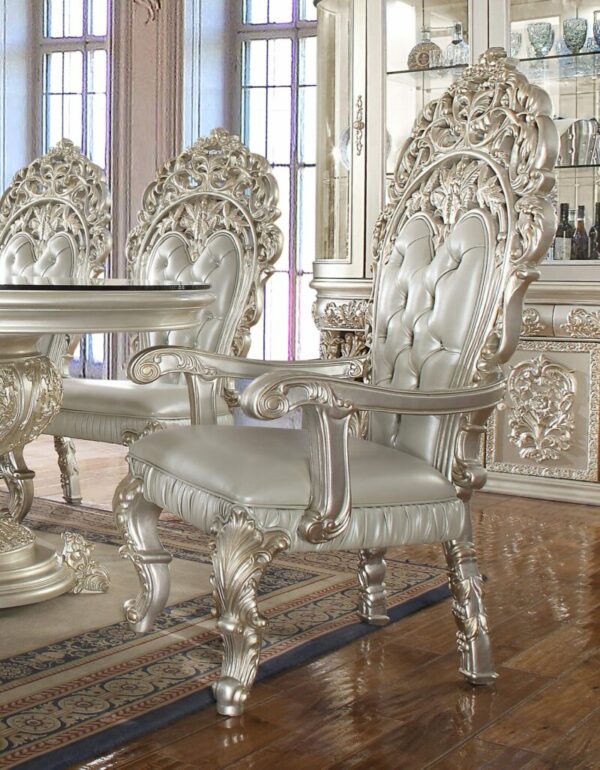 Metallic Silver 7PC Dining Table Set HD-8088 By Homey Design 8