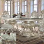 Metallic Silver 7PC Dining Table Set HD-8088 By Homey Design Homey Design HD-8088 Collection Mobilia Cleopatra 14 Metallic Silver 7PC Dining Table Set HD-8088 By Homey Design 14