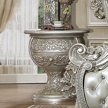 Metallic Silver Nightstand HD-8088 By Homey Design
