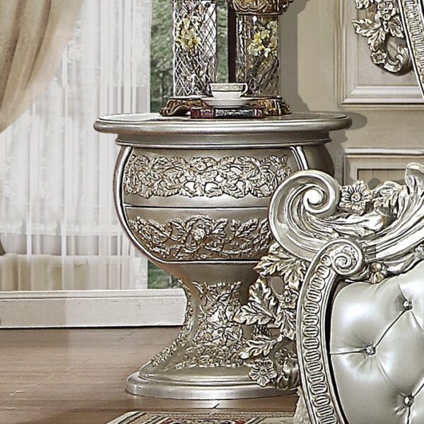 Metallic Silver Nightstand HD-8088 By Homey Design 4