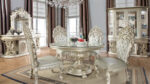 Metallic Silver 5 PC Dining Table Set HD-8088 By Homey Design Dining Room Furniture Mobilia Cleopatra 9 Metallic Silver 5 PC Dining Table Set HD-8088 By Homey Design 9