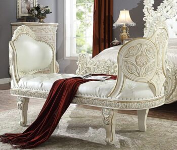 White Gloss Finish Bench HD-8089 By Homey Design