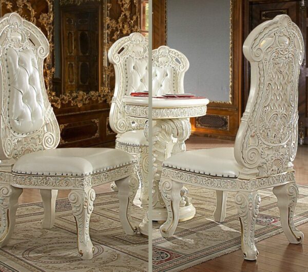 White Gloss Finish Side Chair HD-8089 By Homey Design 4