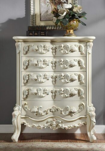 White Gloss Finish Chest HD-8089 By Homey Design