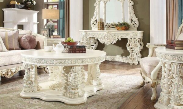 White Gloss Finish 3PC Coffee Table Set HD-8089 By Homey Design 4