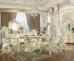 White Gloss Finish 7PCs Dining Table Set HD-8089 By Homey Design 11