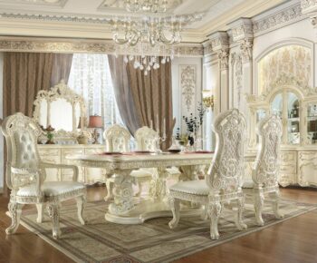 Luxury 7 PCs Dining Table Set HD-8024 By Homey Design 114