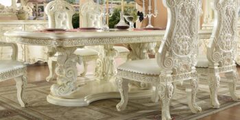 White Gloss Finish Dining Table HD-8089 By Homey Design