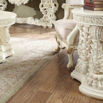White Gloss Finish End Table HD-8089 By Homey Design