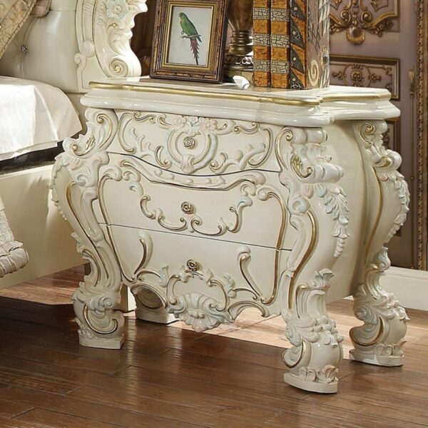 White Gloss Finish Nightstand HD-8089 By Homey Design 4