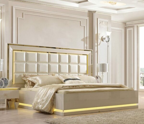 White Gloss 5PC Eastern King Bedroom Set HD-9935 By Homey Design 6
