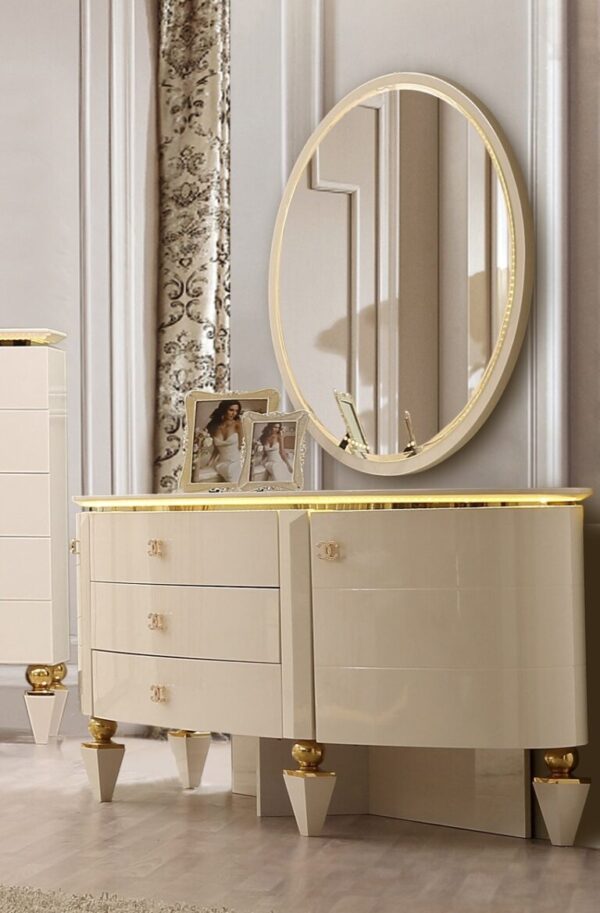 White Gloss 5PC California King Bedroom Set HD-9935 By Homey Design 7