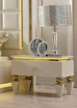 White Gloss 5PC Eastern King Bedroom Set HD-9935 By Homey Design Homey Design HD-9935 Collection Mobilia Cleopatra 10 White Gloss 5PC Eastern King Bedroom Set HD-9935 By Homey Design 10