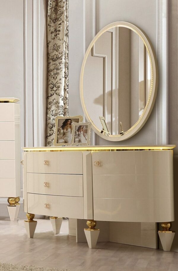 White Gloss Bedroom Dresser HD-9935 By Homey Design 4