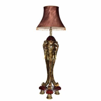 Dark Red Mahogany & Ivory Lamp HD-15070 By Homey Design
