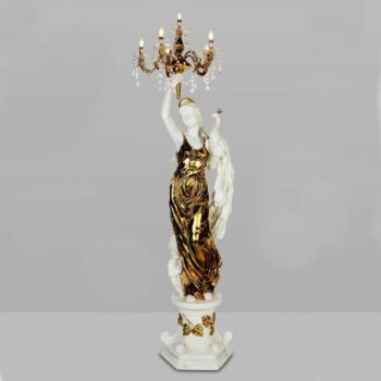 White & Metallic Gold Floor Lamp HD-7941 By Homey Design